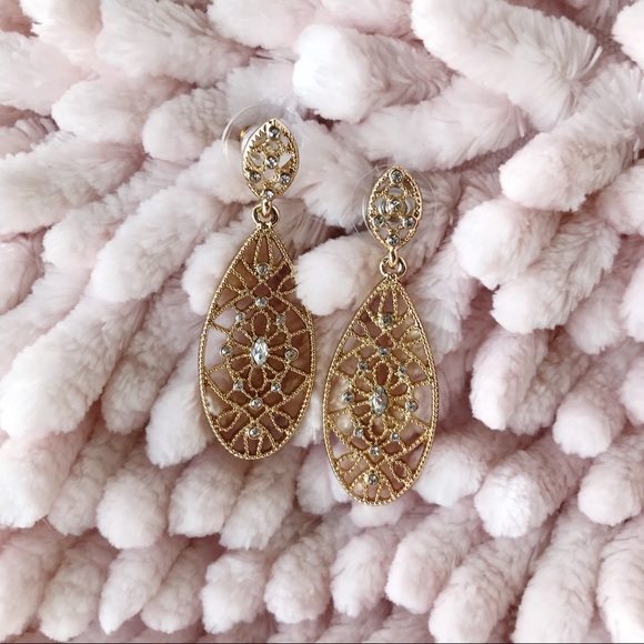 Loft Gold Tone Post Earrings - Picture 3 of 6